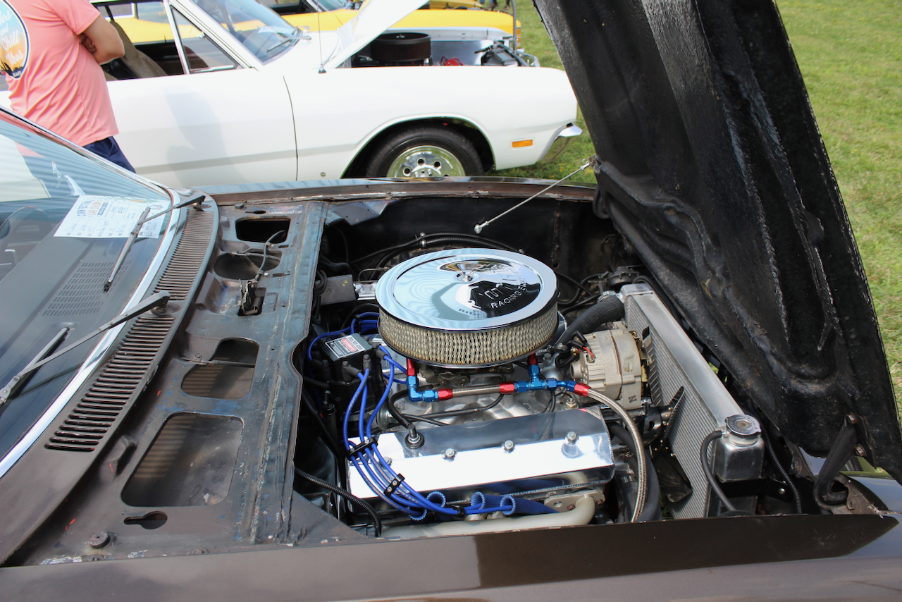 1966 Chevrolet Nova engine bay, detail view